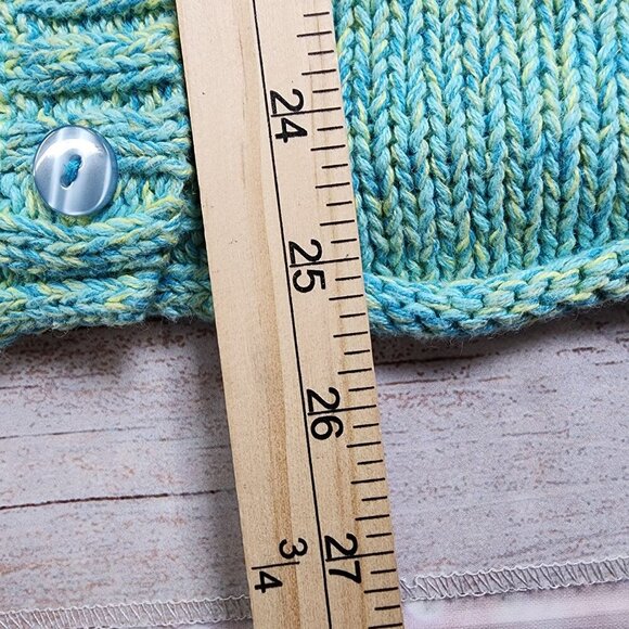 Orvis Vintage Womens Turquoise Button-Down Cardigan Sweater with Pockets M - Picture 8 of 9